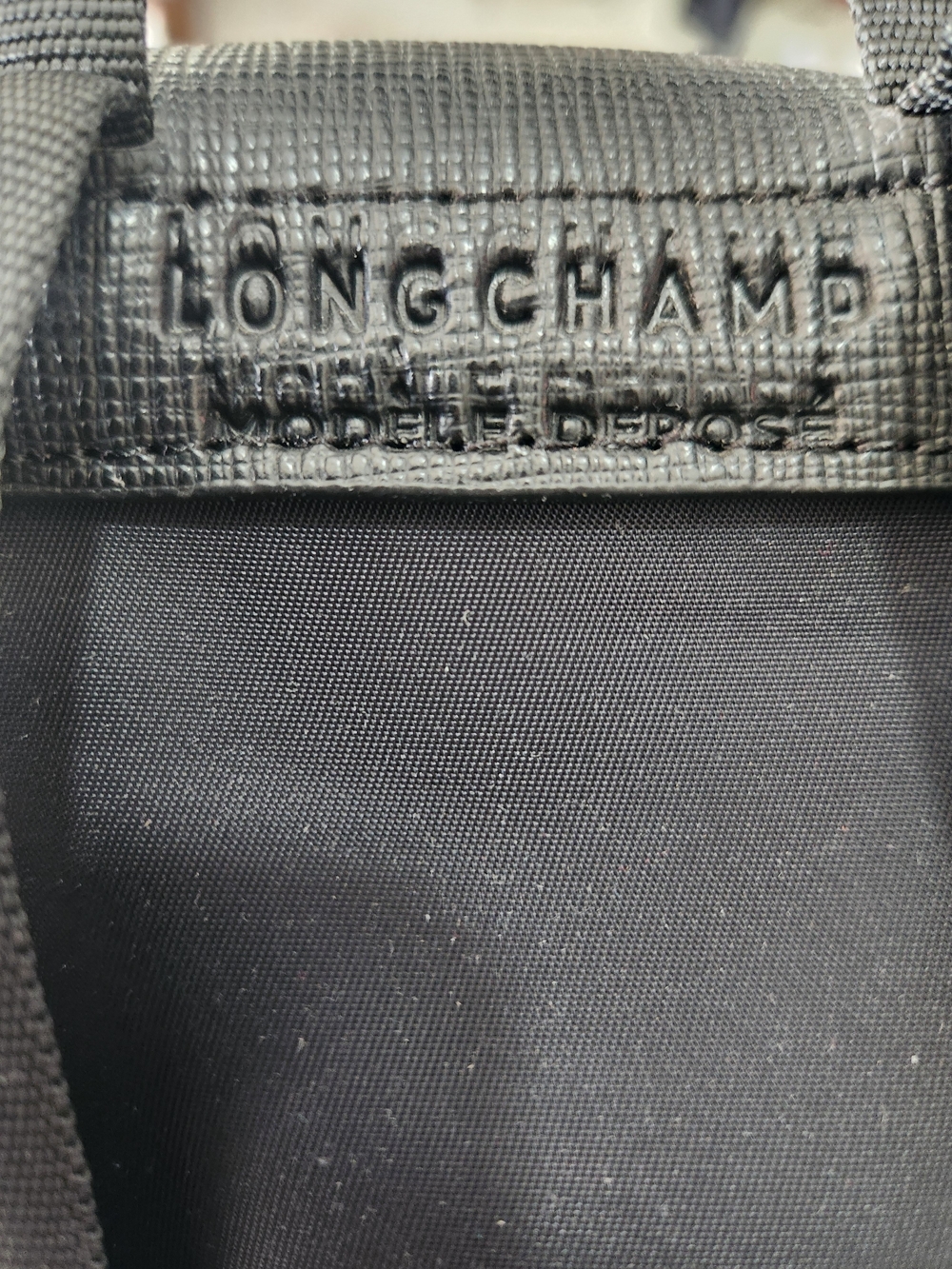 Longchamp Black Nylon Backpack with Fold-Over Flap - Picture 4 of 9